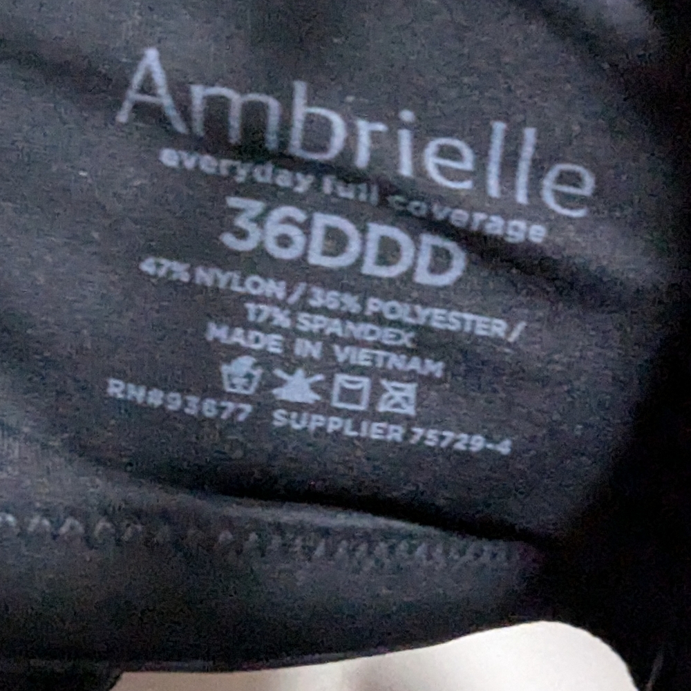 Ambrielle Women's Bra 36DDD Dark Gray Adjustable Straps Full Coverage W-513 - Picture 8 of 9